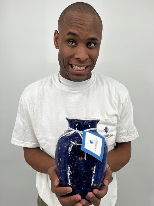 Orange and Blue Large Vase
