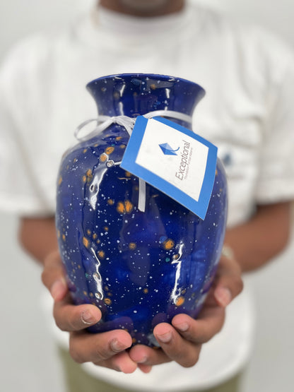 Orange and Blue Large Vase